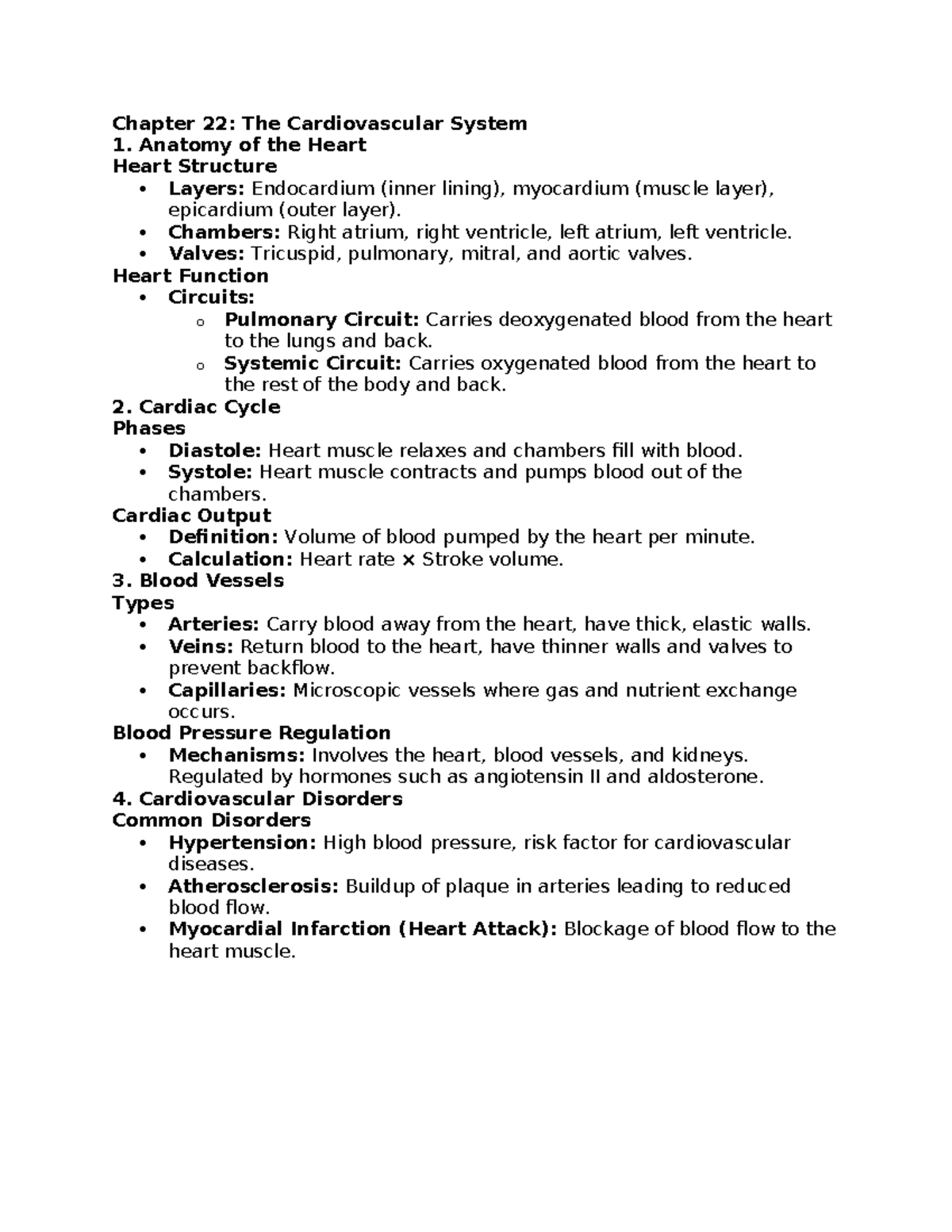 Chapter 22- The Cardiovascular System - Anatomy of the Heart Heart ...