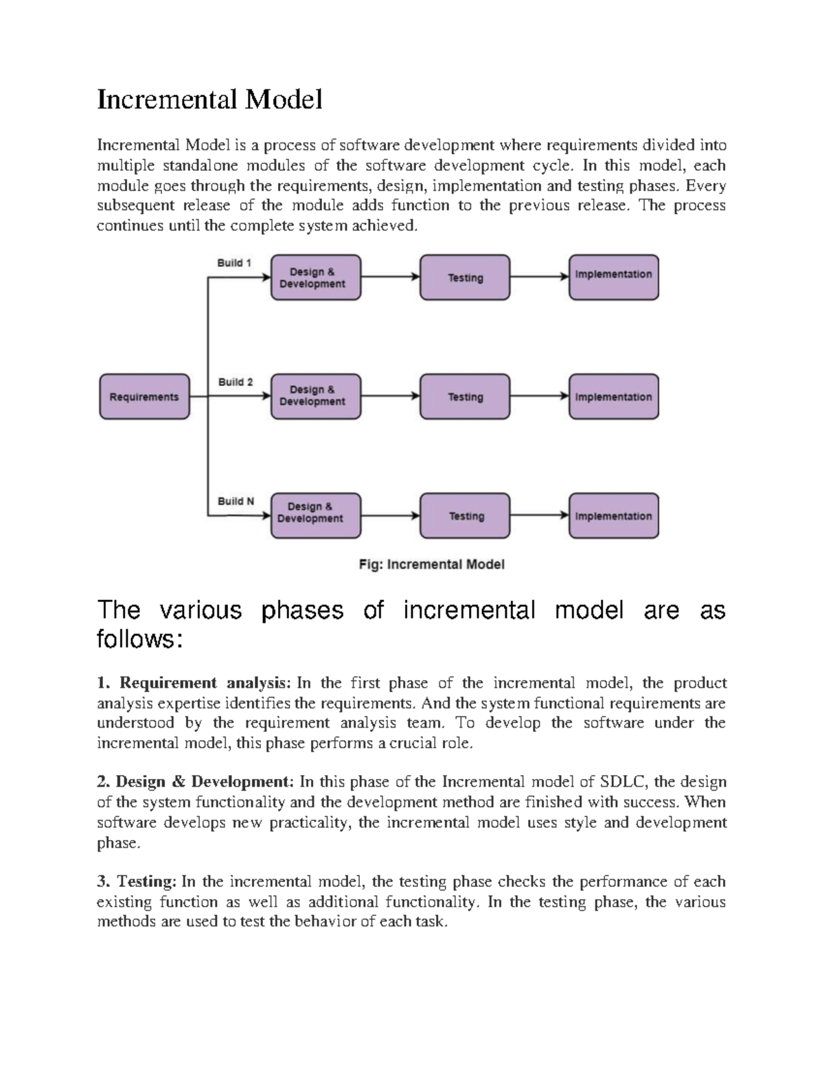 Incremental Model - This notes is extremely helpful for last moment ...