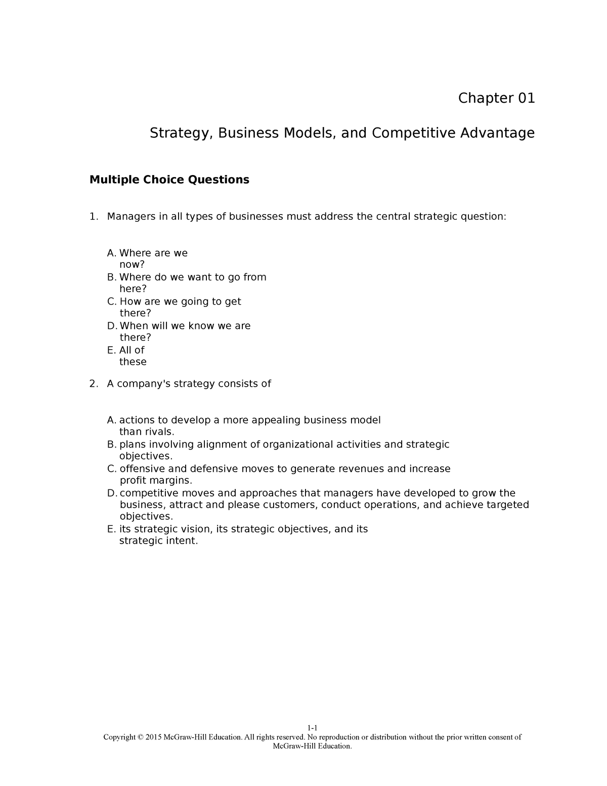 TBChap 001 Strategy And Business Models - Chapter 01 Strategy, Business ...