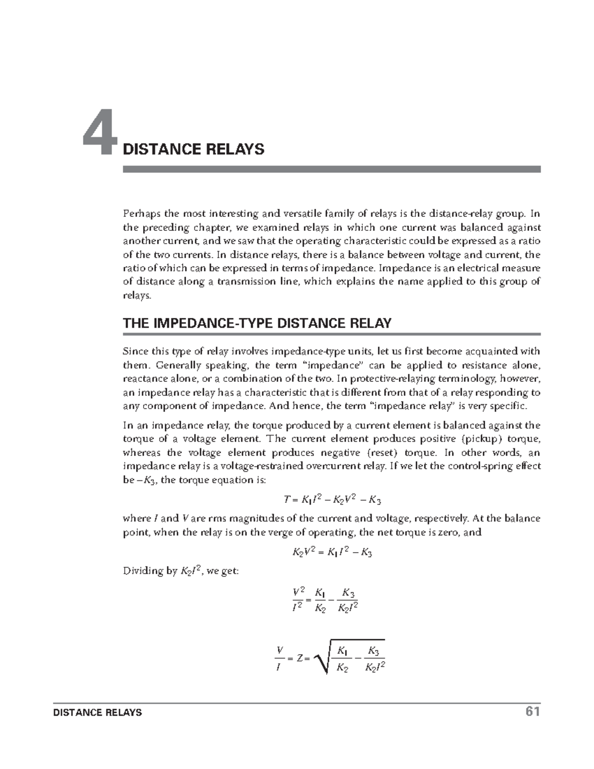 Art04 - Learn it - 4 DISTANCE RELAYS Perhaps the most interesting and ...