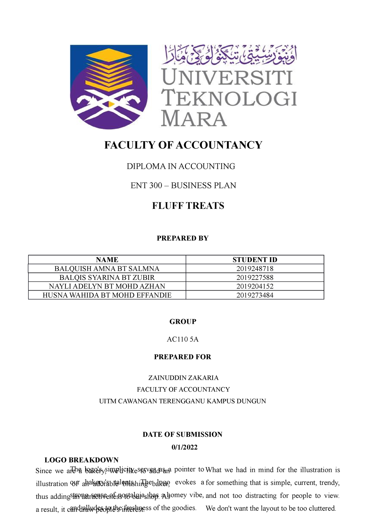 business plan assignment uitm