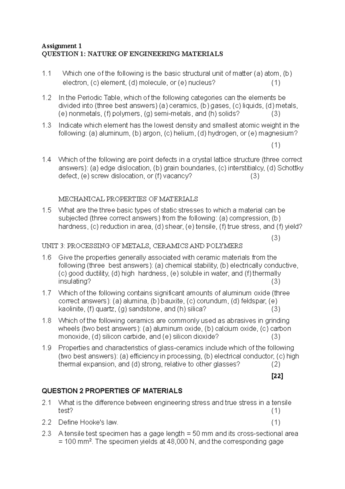 MME2601 Assignment 1 FOR Semester 1 (ASS) - Assignment 1 QUESTION 1 ...