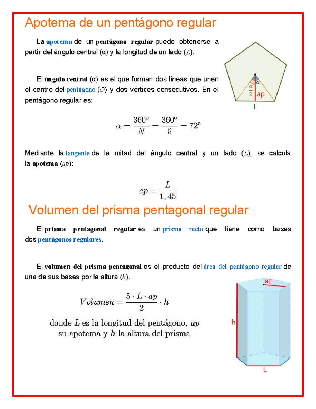 B Ddae Be C Feb E C F D Apotema De Un Pentgono Regular La Apotema De Un Pentgono