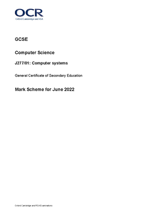 Computer Science - Year 1 - GCSE - Studocu
