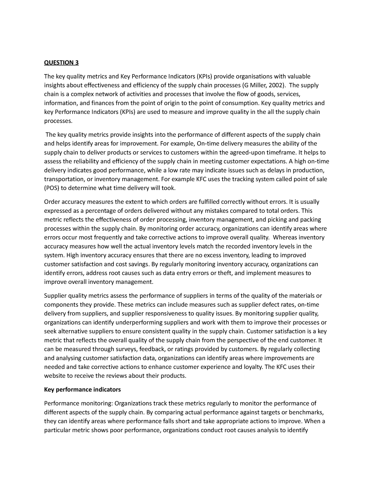 Key Quality Metrics - The Supply Chain Is A Complex Network Of 