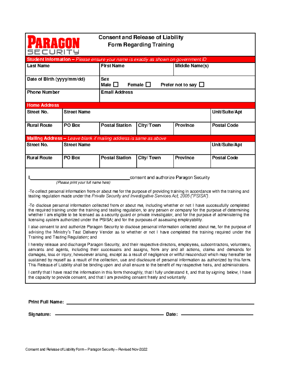 CRLF Paragon+Security - Consent and Release of Liability Form – Paragon ...