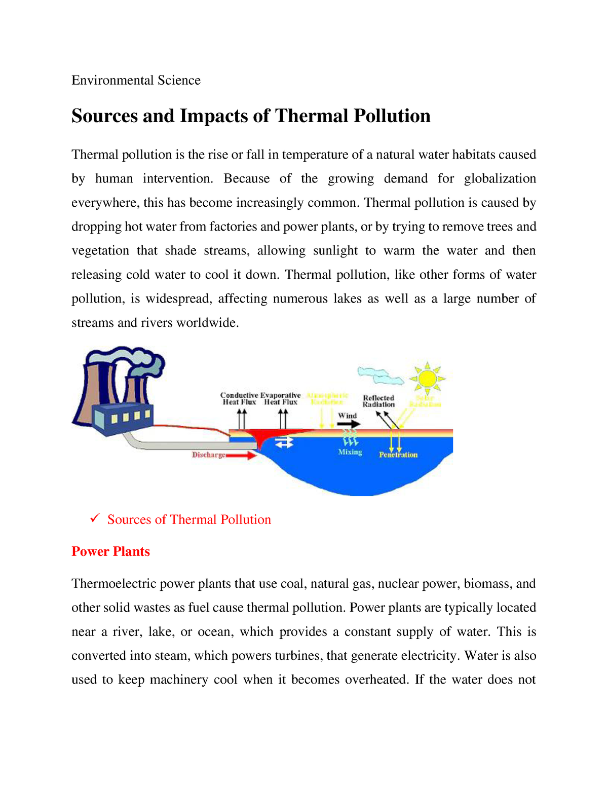 case study on thermal pollution