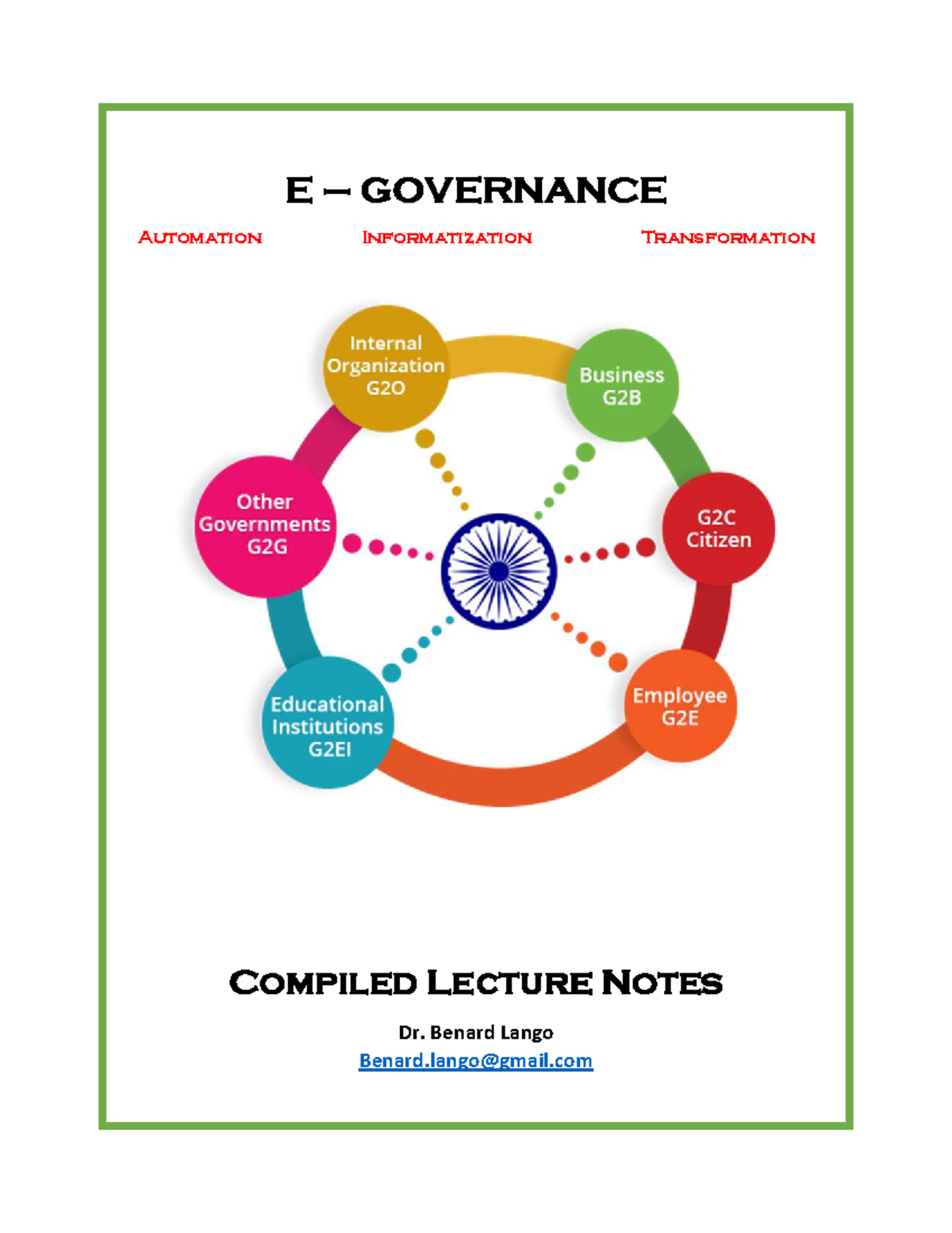 E Governance Compiled Lecture Notes by D - E – GOVERNANCE Automation ...