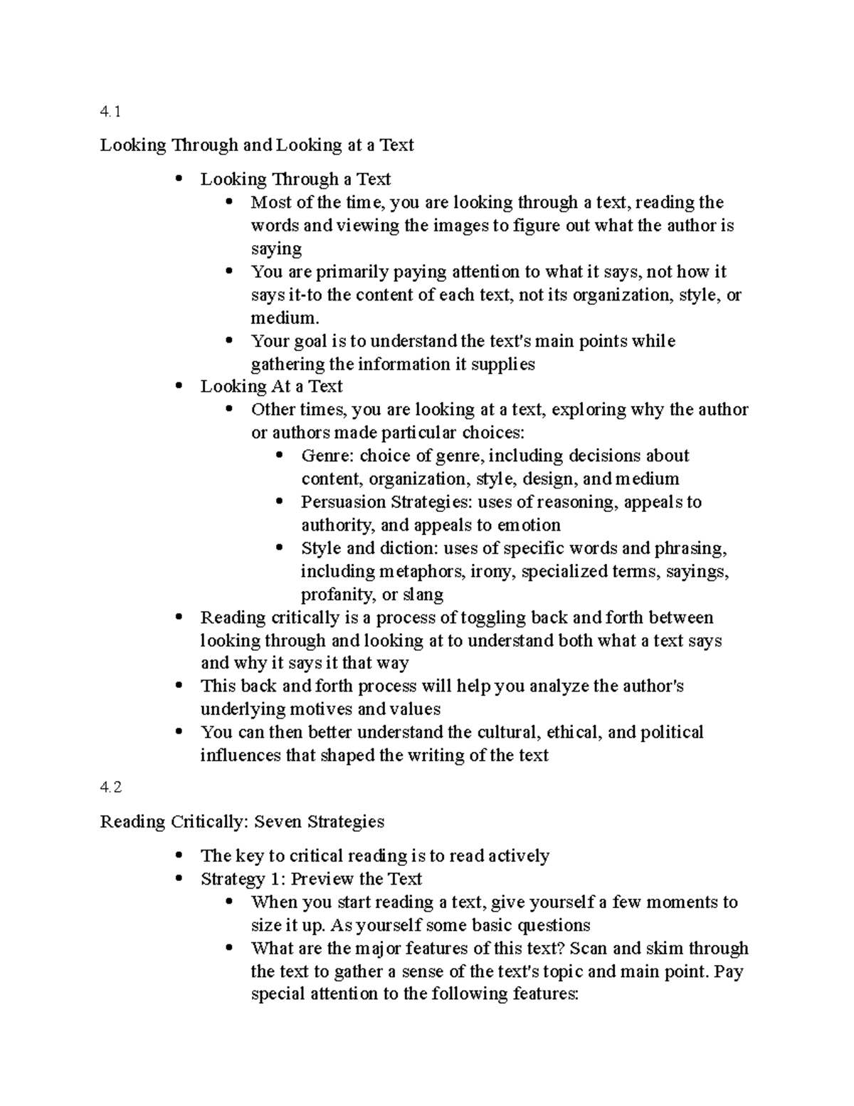 Reading Critically, Thinking Analytically - Looking Through and Looking ...