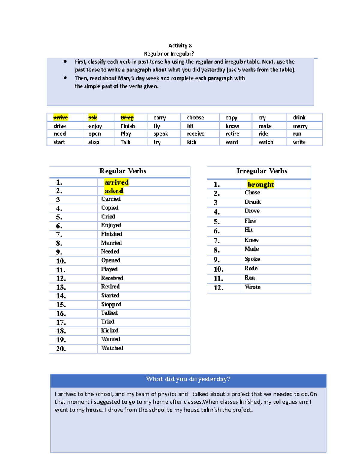 Activity 8 format - Modulo 2 - ingles basico - TecMilenio - Studocu