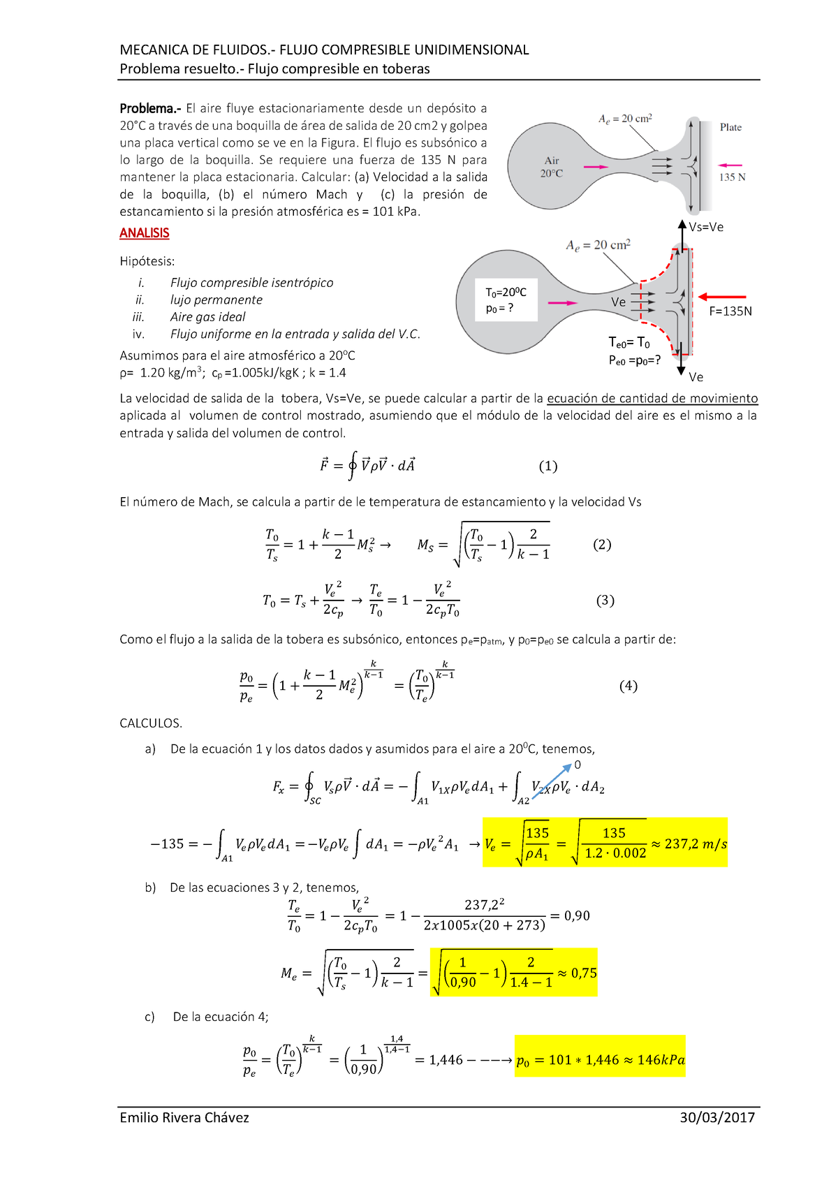 P8 11 Flujo En Toberas Mecanica De Fluidos Flujo Compresible Unidimensional Problema 0988