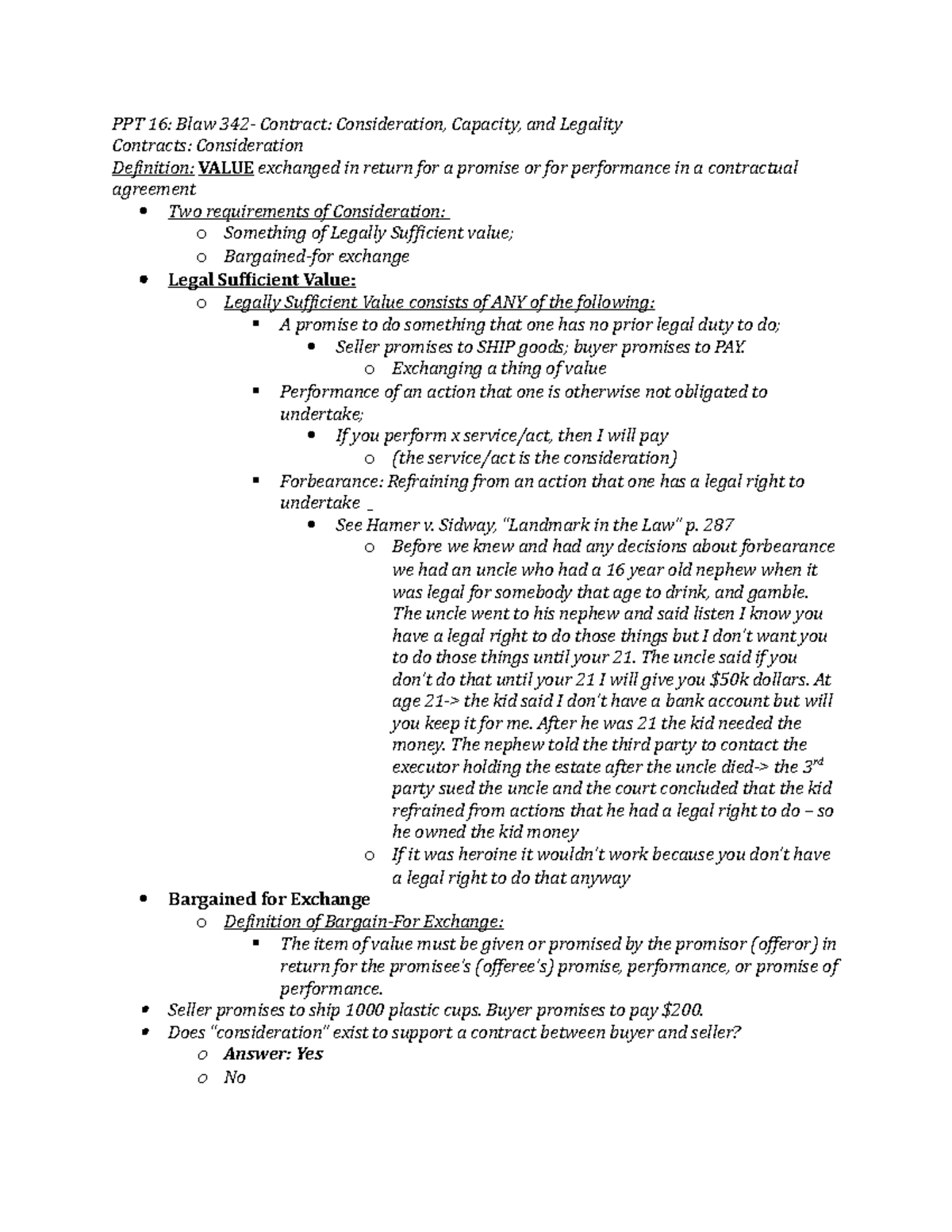 BLAW 341 Powerpoint 16 Notes Exam 2 - PPT 16: Blaw 342- Contract ...