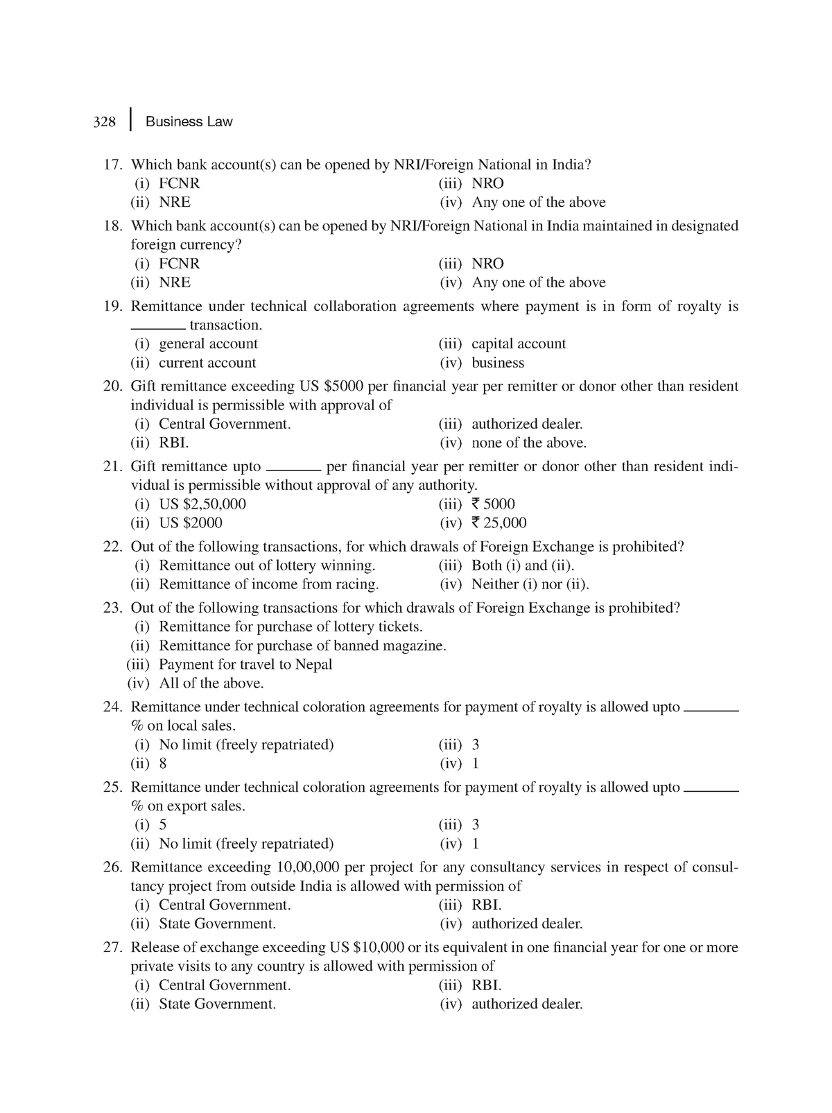 Zlib - 328 Business Law Which bank account(s) can be opened by NRI ...