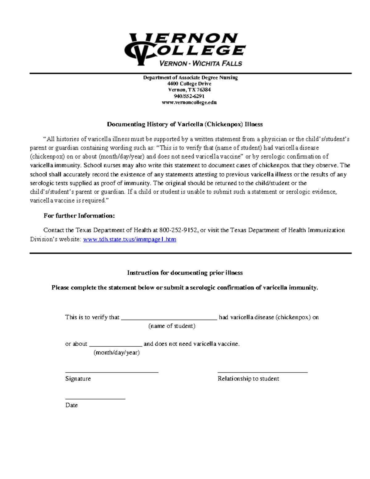 Varicella (chickenpox) Illness Statement - Psyc 5163 - Msu Texas - Studocu