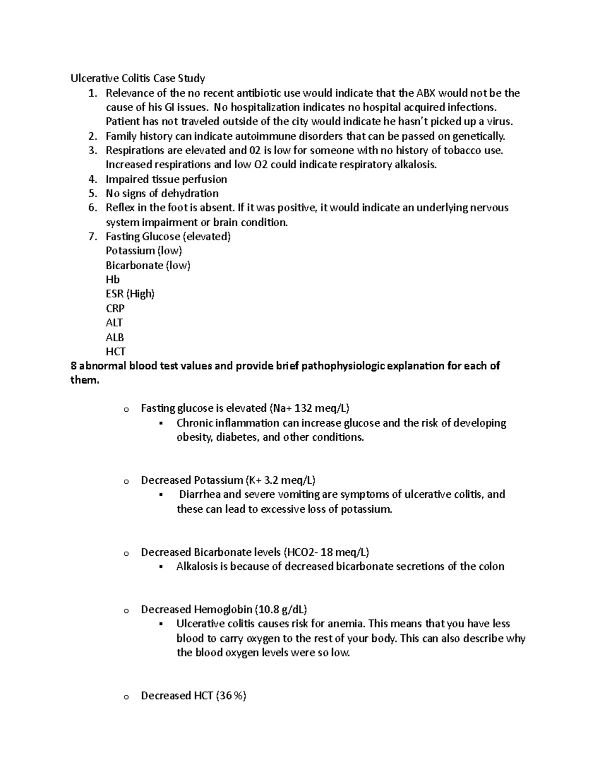 case study of ulcerative colitis