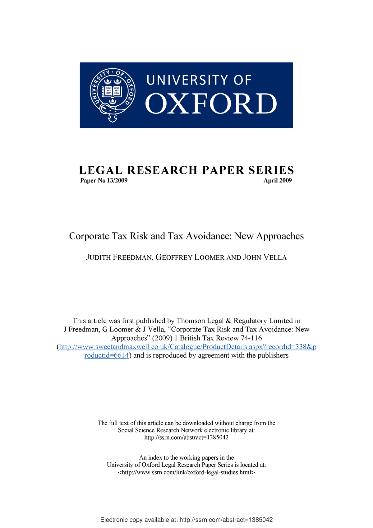 tax avoidance research paper