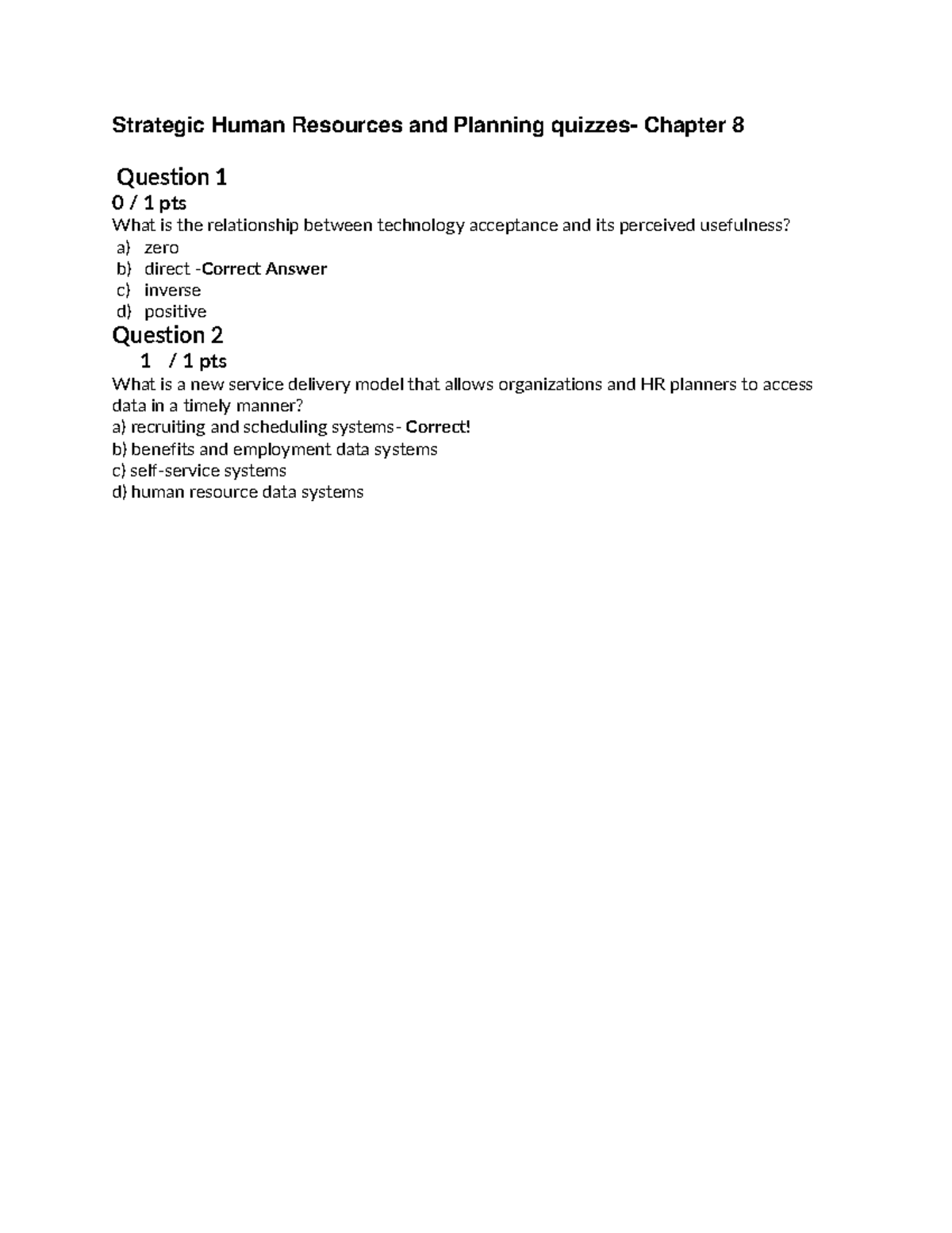 Strategic Human Resources and Planning quiz Chapter 8 What is this