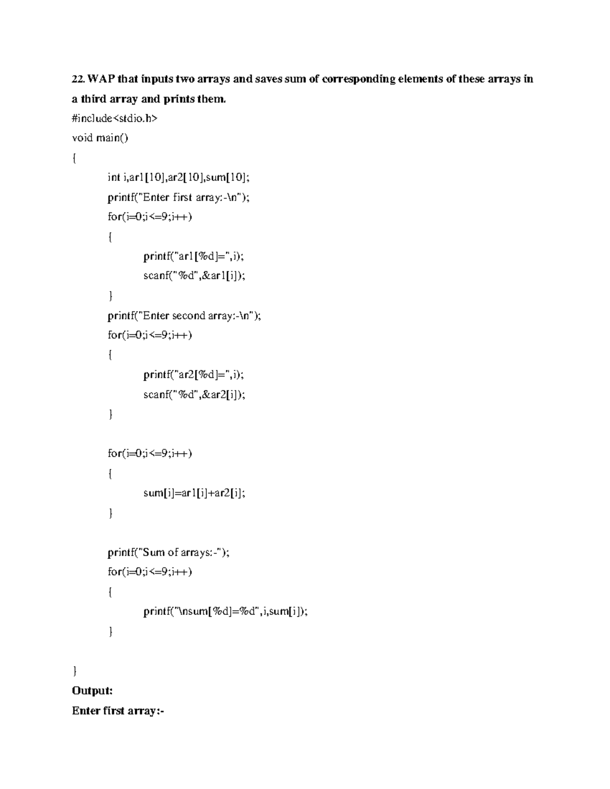 Pps2130filepddf (1) merged - 22. WAP that inputs two arrays and saves ...