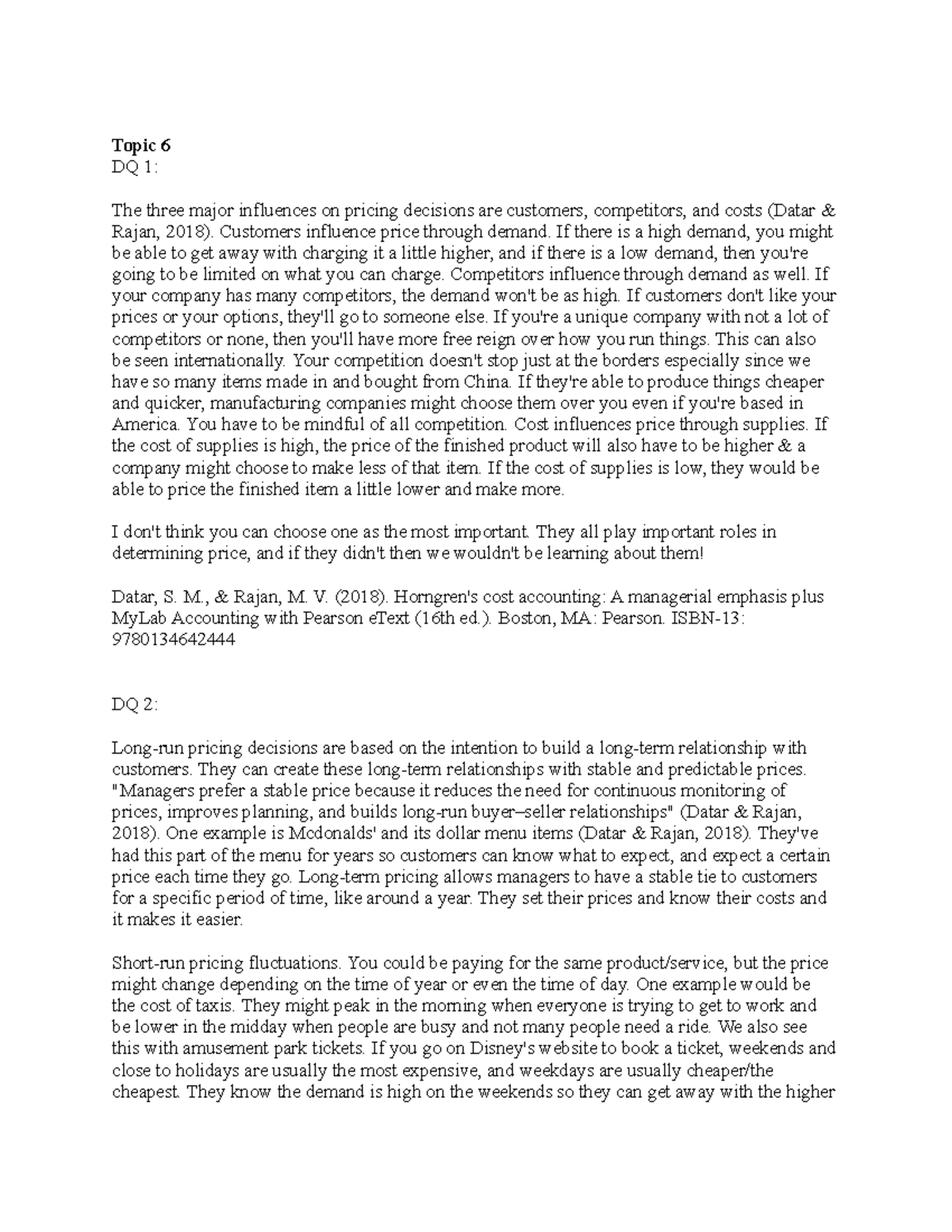 Topic 6 Dqs Weekly Discussion Question Assignment Topic 6 Dq 1 The