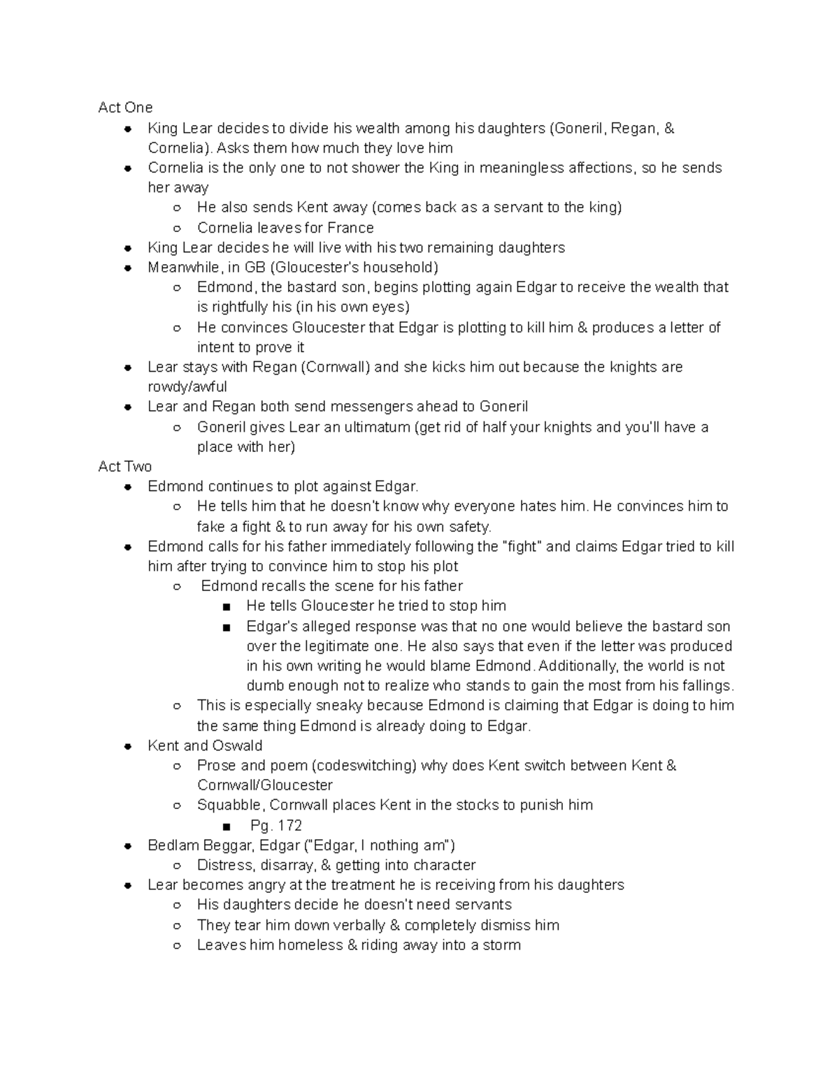 king-lear-notes-summary-of-act-one-and-two-of-king-lear-act-one