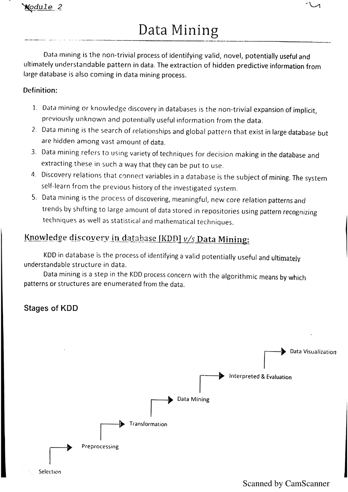 Data Mining 2nd Module - Lecture Notes - Data Mining & Data Warehousing ...