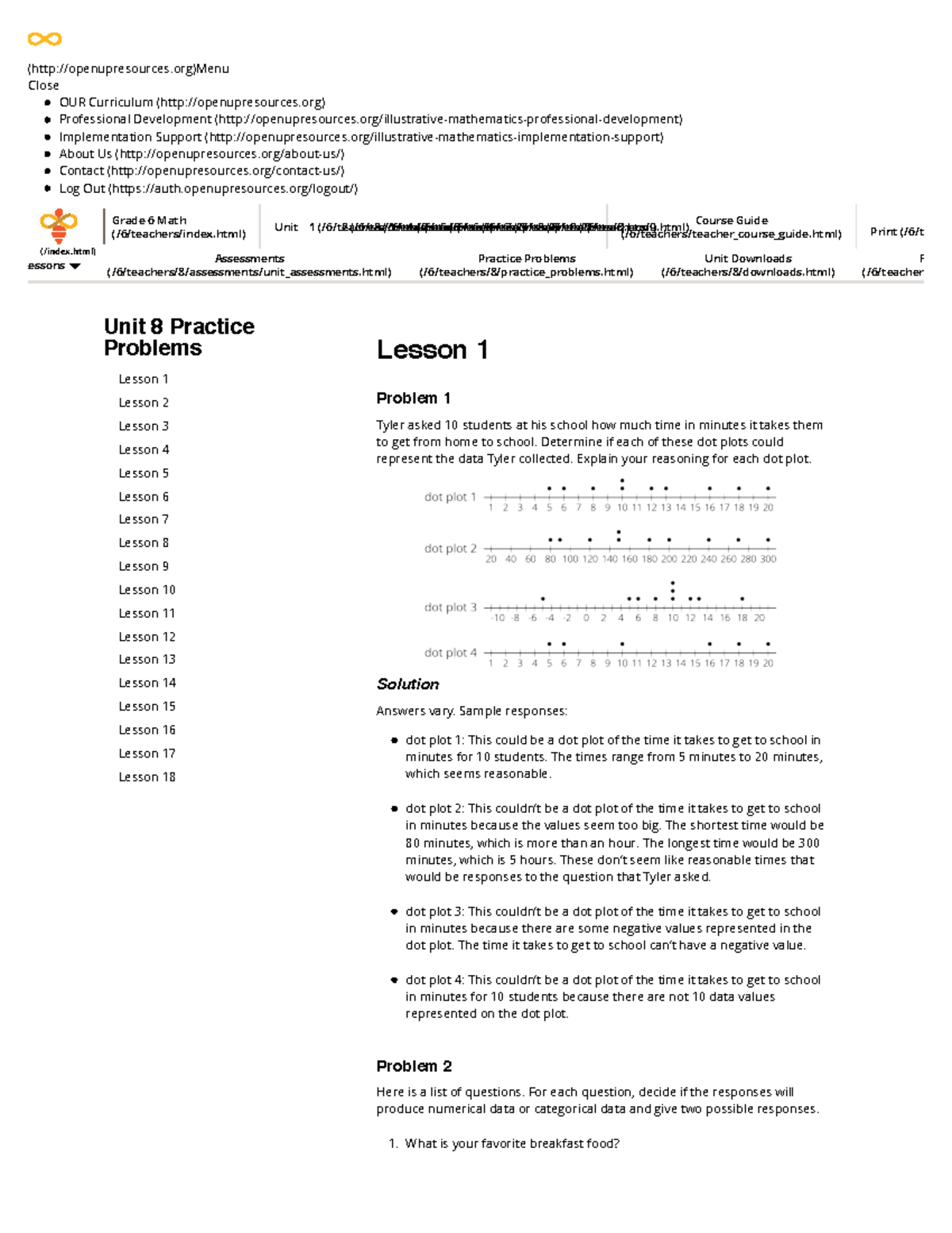 Illustrative Math Grade 6 Unit 8 Practice Problems Key Openupresources Menu Close Our Studocu Illustrative Math Grade 6 Unit 8 Practice Problems Key Openupresources Menu Close Our Studocu
