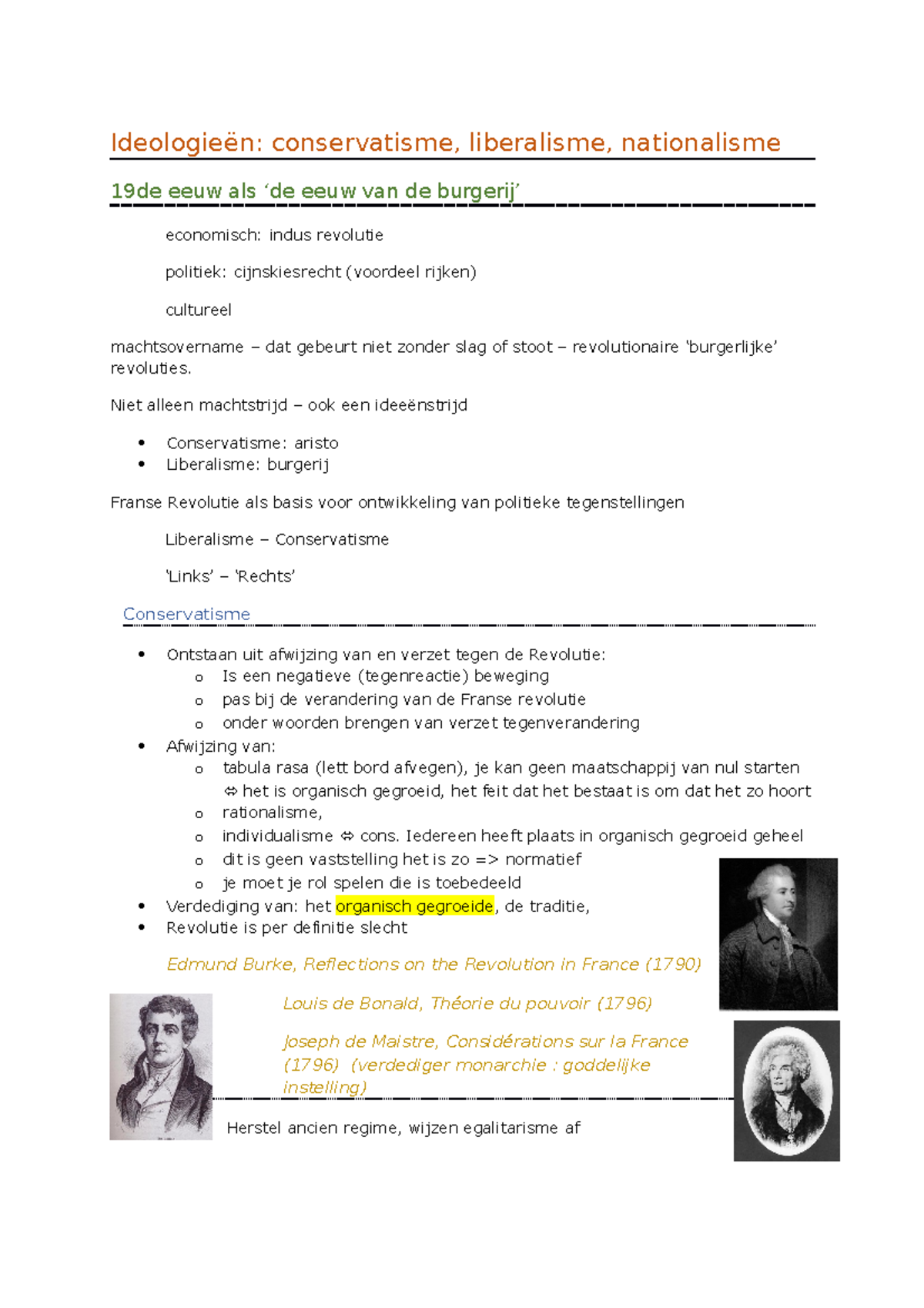 Conservatisme - liberalisme - nationalisme - Ideologieën: conservatisme ...