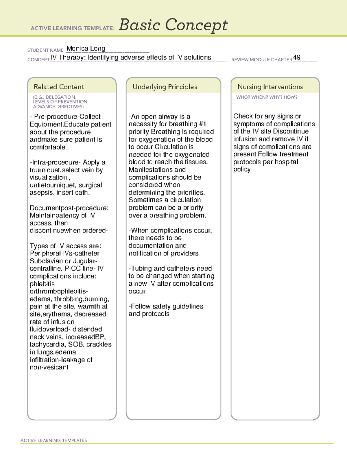 Basic Concept IV IDentify adverse effects - ACTIVE LEARNING TEMPLATES ...