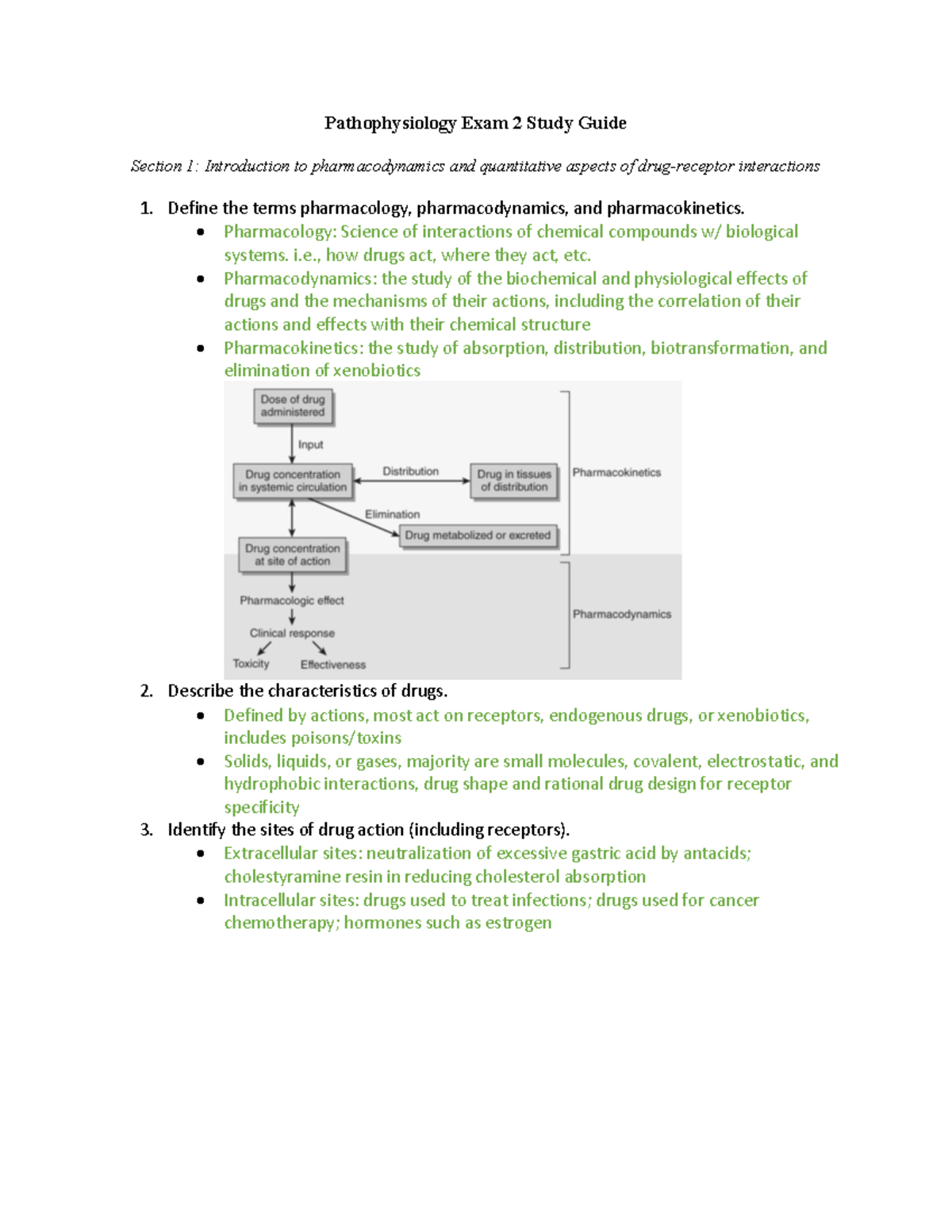 Pathophysiology Exam 2 Study Guide - Pharmacology: Science Of ...