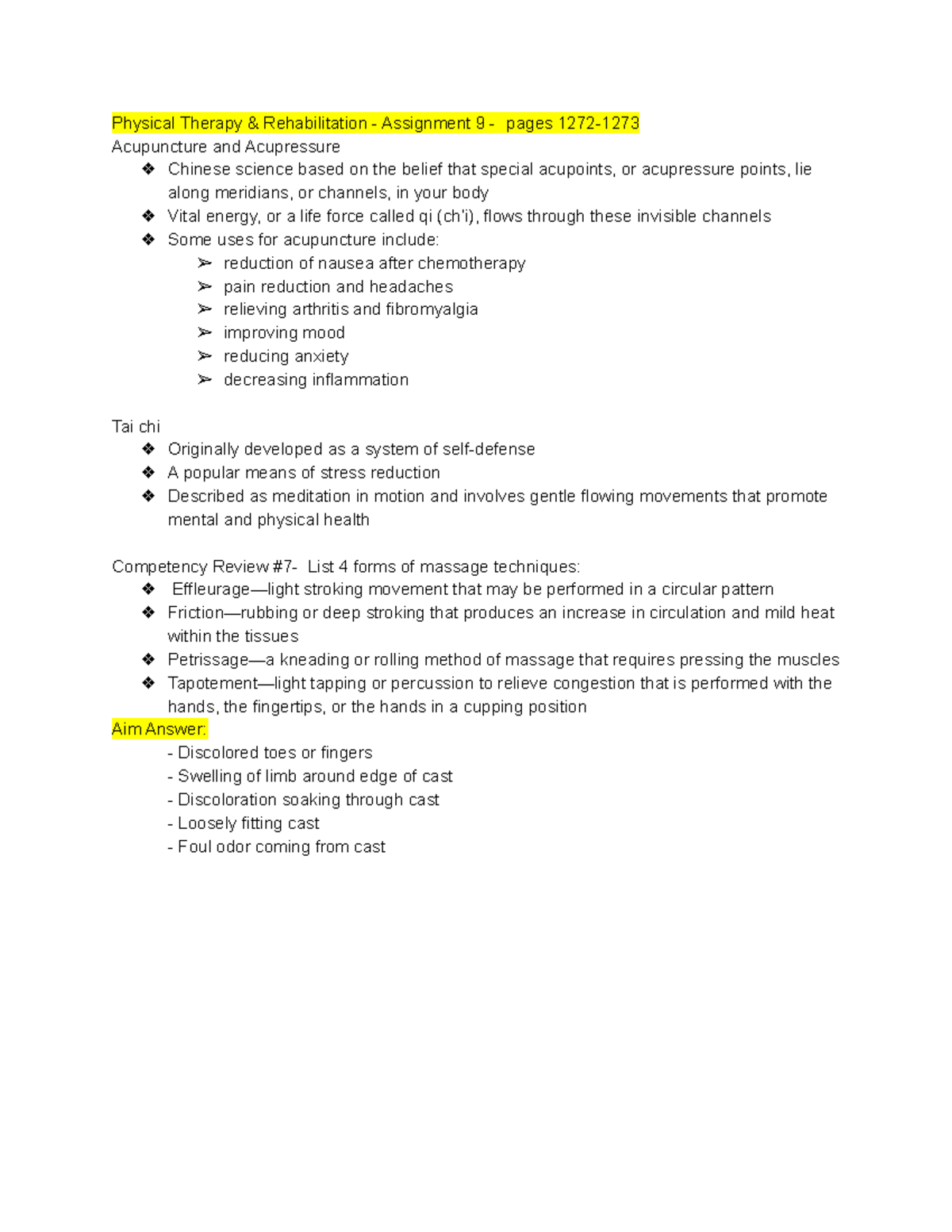 Physical Therapy & Rehabilitation Physical Therapy & Rehabilitation Assignment 9 pages
