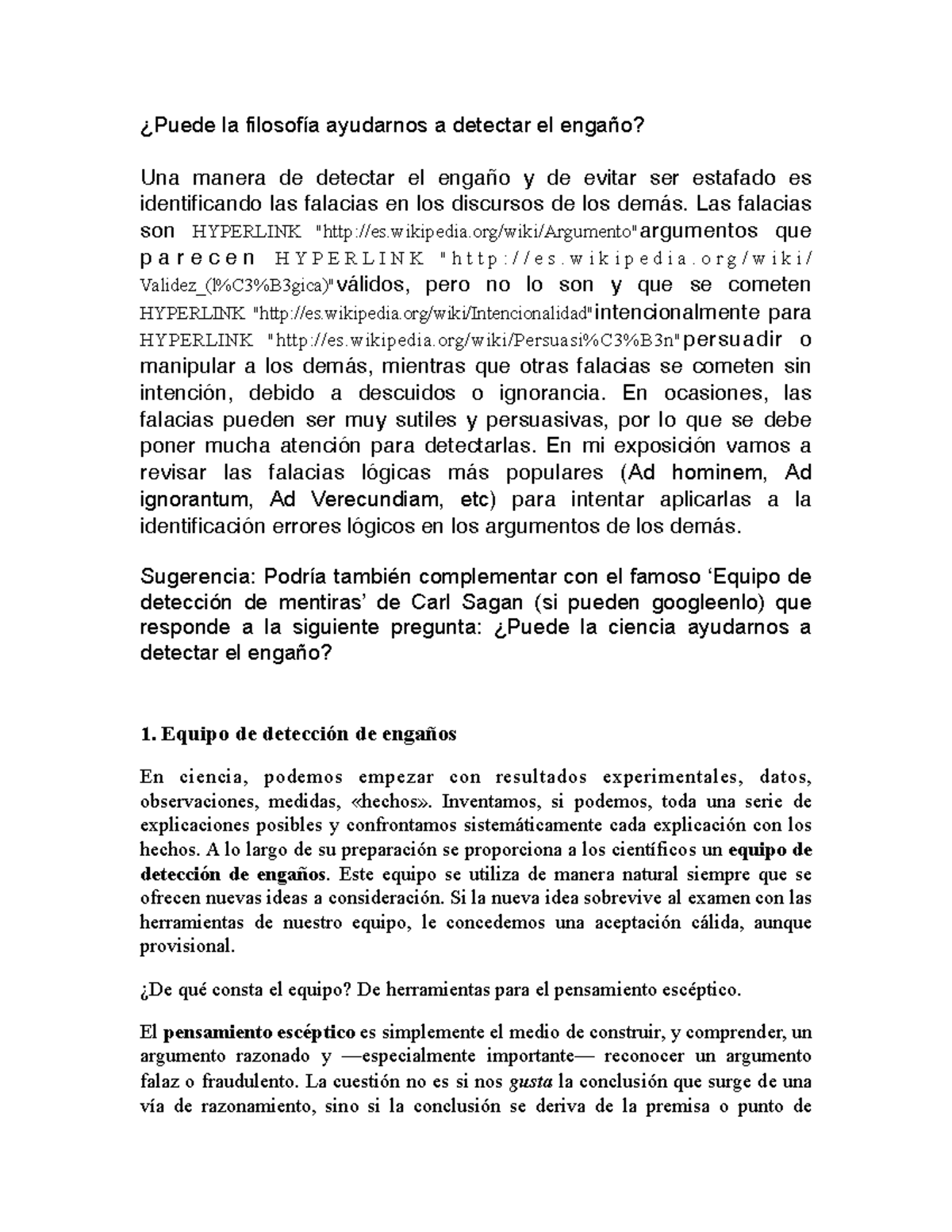 Lectura 1. - ¿Puede la filosofía ayudarnos a detectar el engaño? Una ...