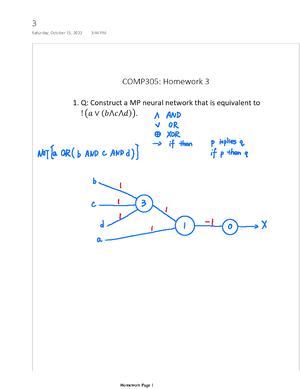 Home Work 4 with answers - COMP305: Homework 4 At time step 0 , a ...
