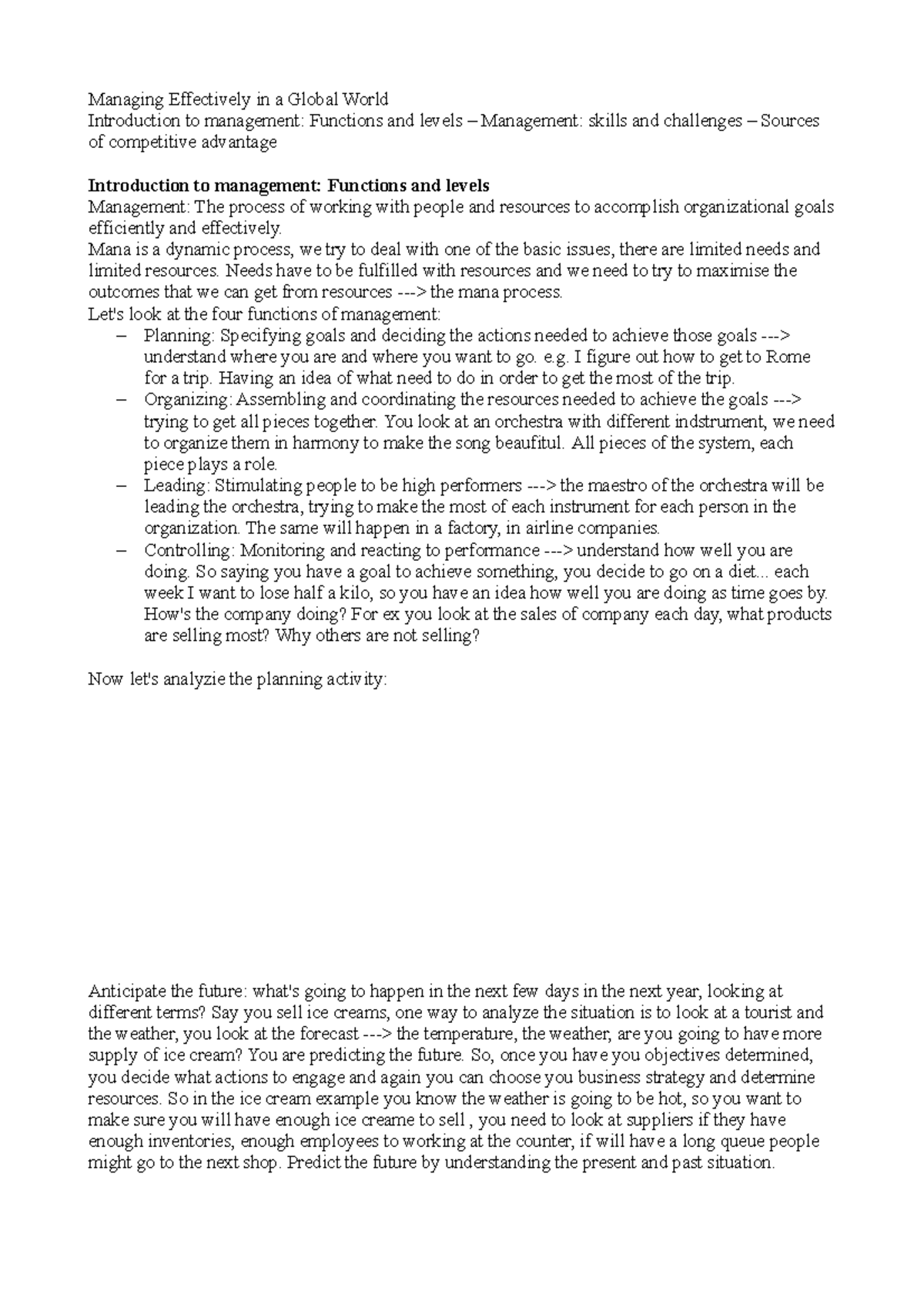 Lesson 1 - managing effectively in a global world - Managing ...