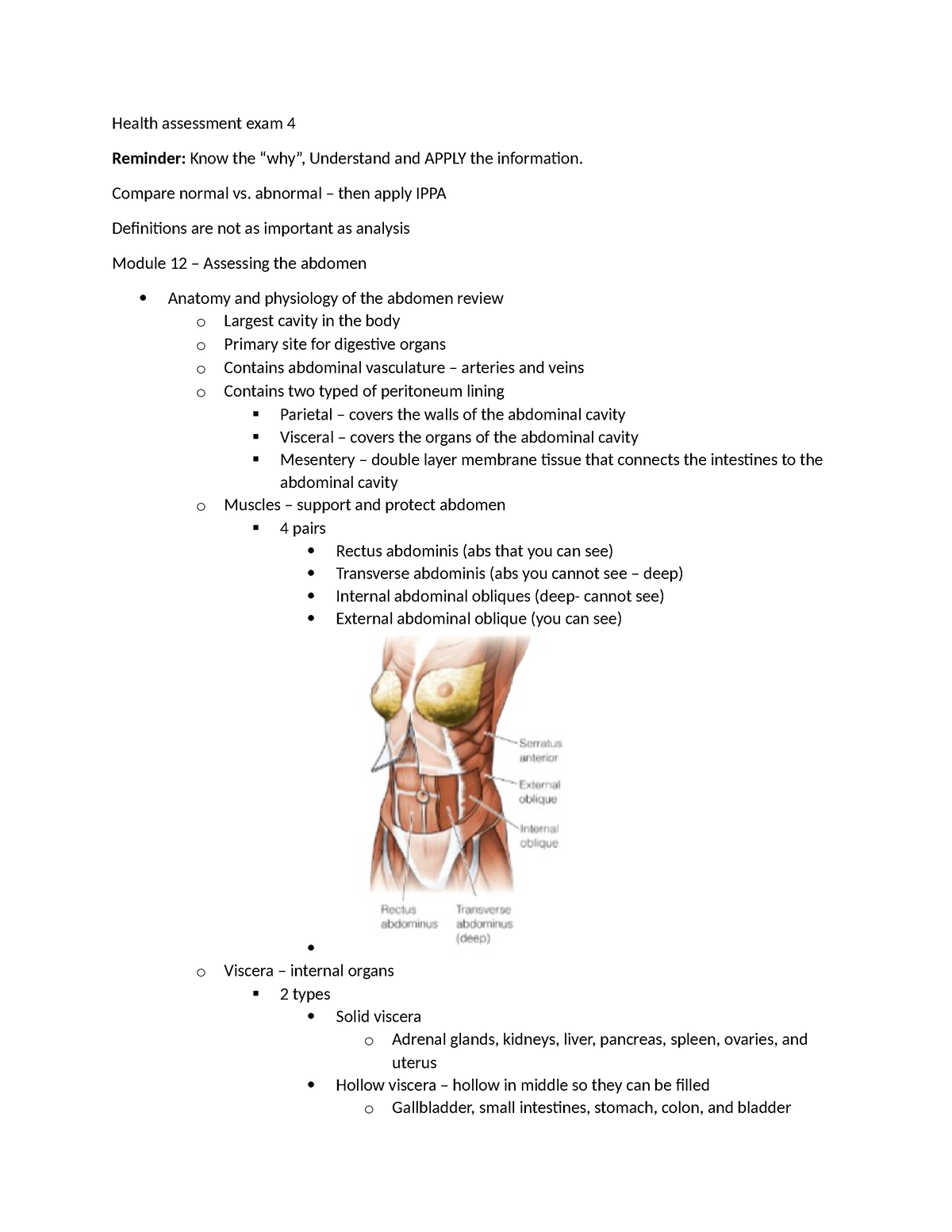 Health Assessment Exam 4 Study Guide - Health Assessment Exam 4 ...