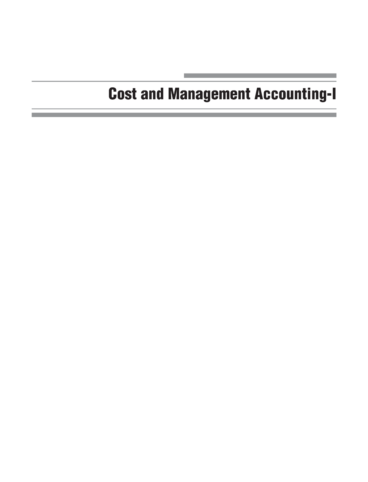 cost and management accounting assignment