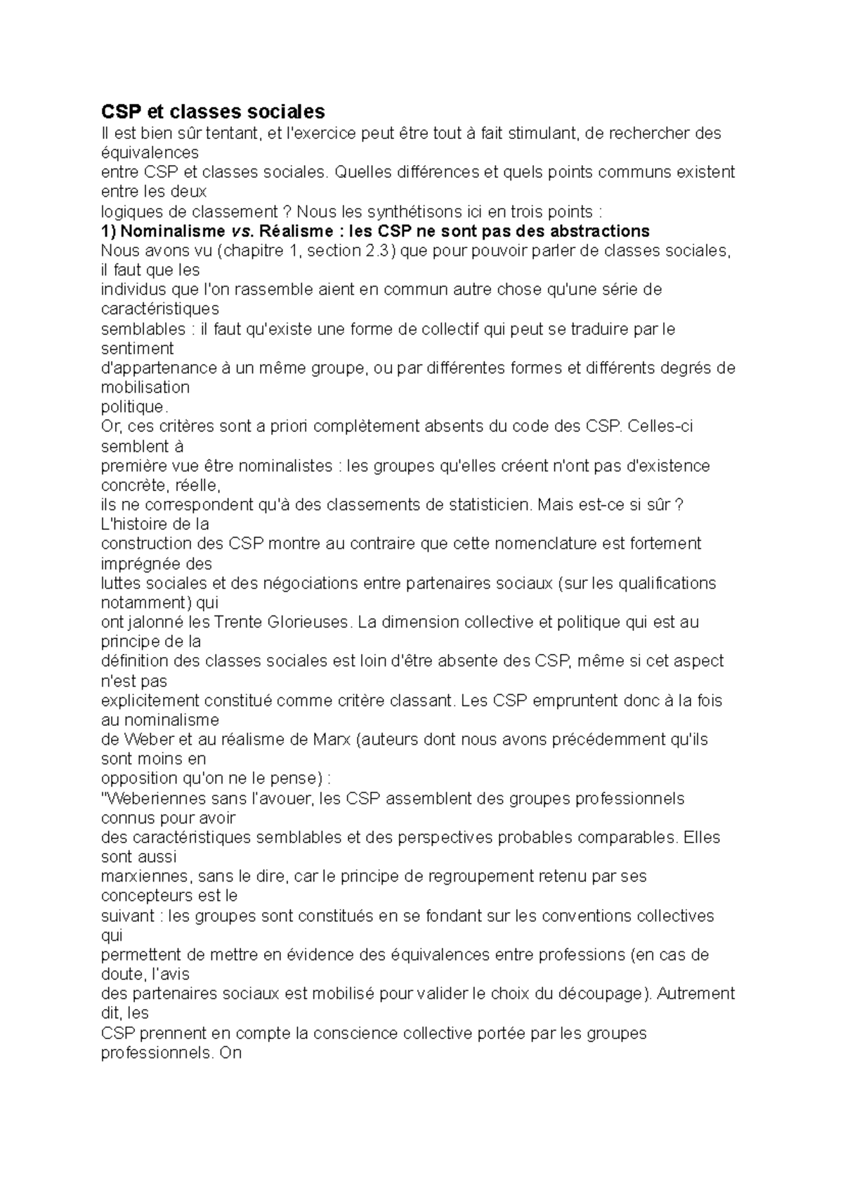 CSP et classes sociales - Quelles différences et quels points communs ...