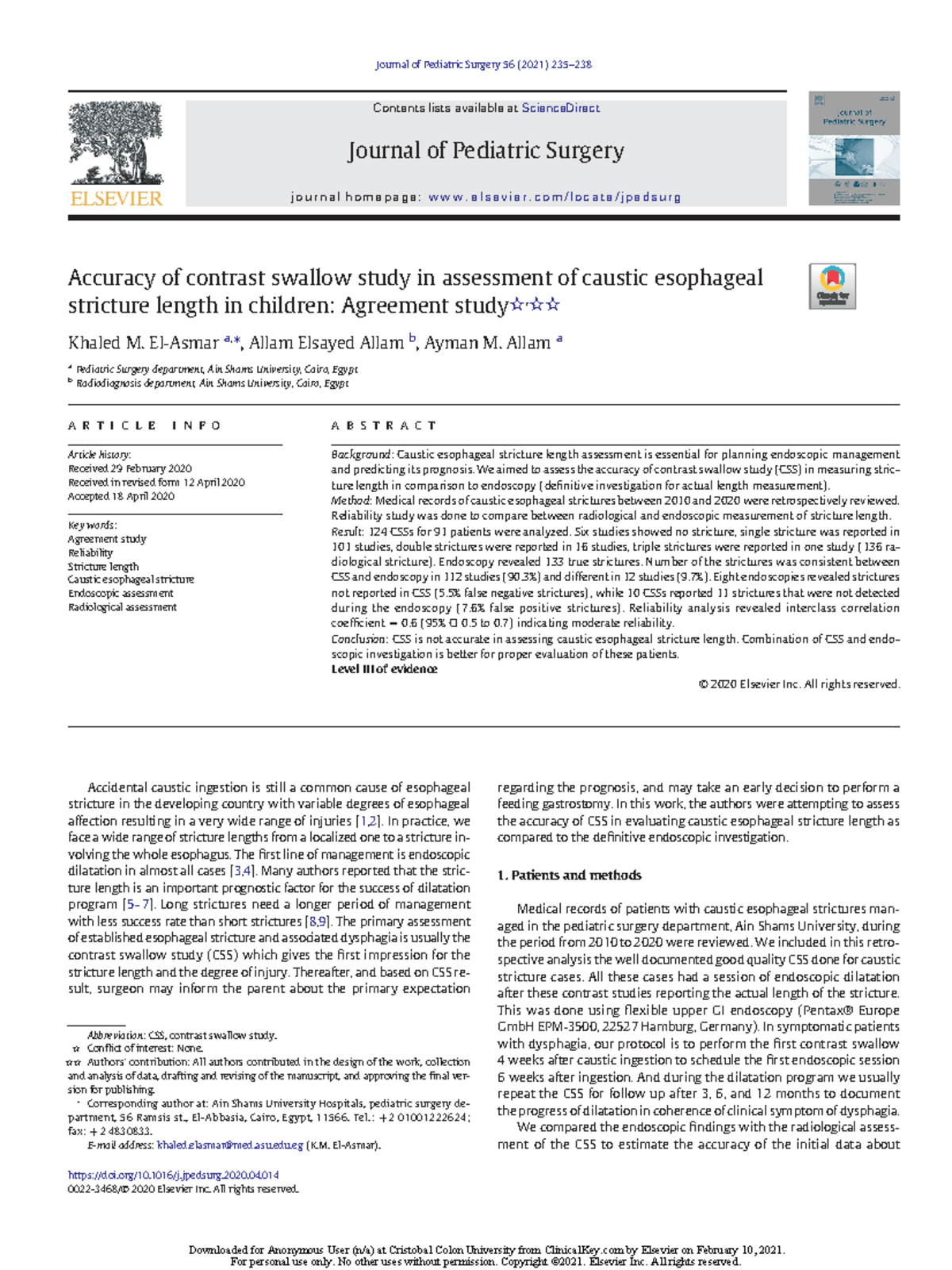 Art3 - articulo - Accuracy of contrast swallow study in assessment of ...