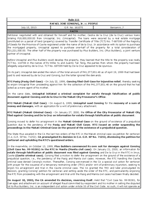 Crim Law II- Reviewer (Arts. 293-299) - ASSIGNMENT OUTLINE: Art. 293 ...