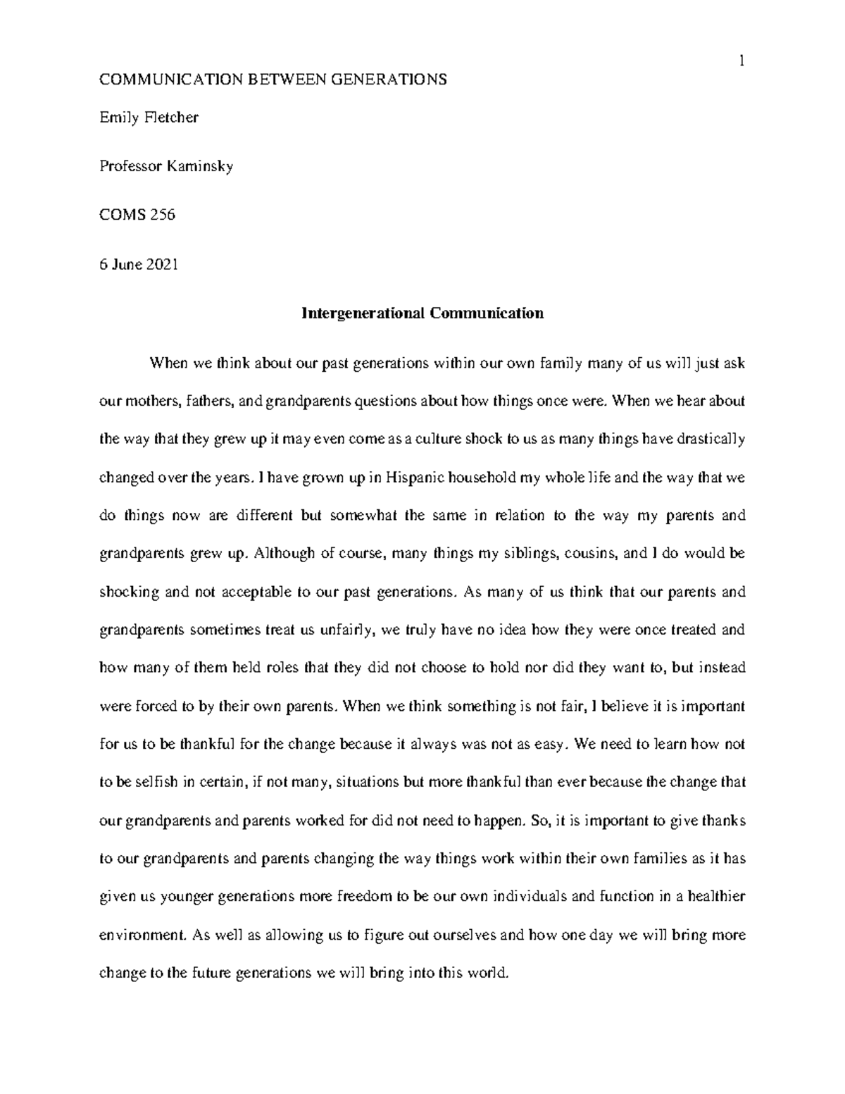 Intergenerational Communication Draft - COMMUNICATION BETWEEN ...