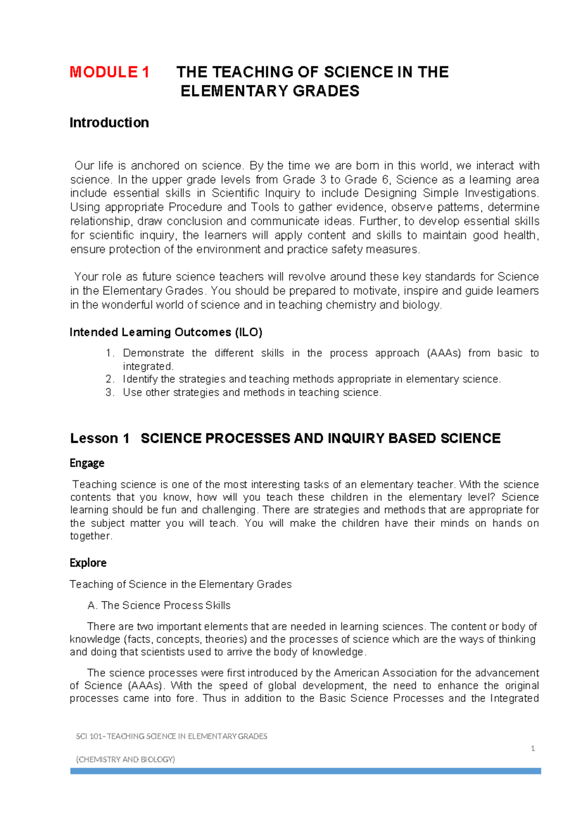 523068201 Module 1 Sci 101 Teaching Sci in Elem Grades Bio and Chem ...