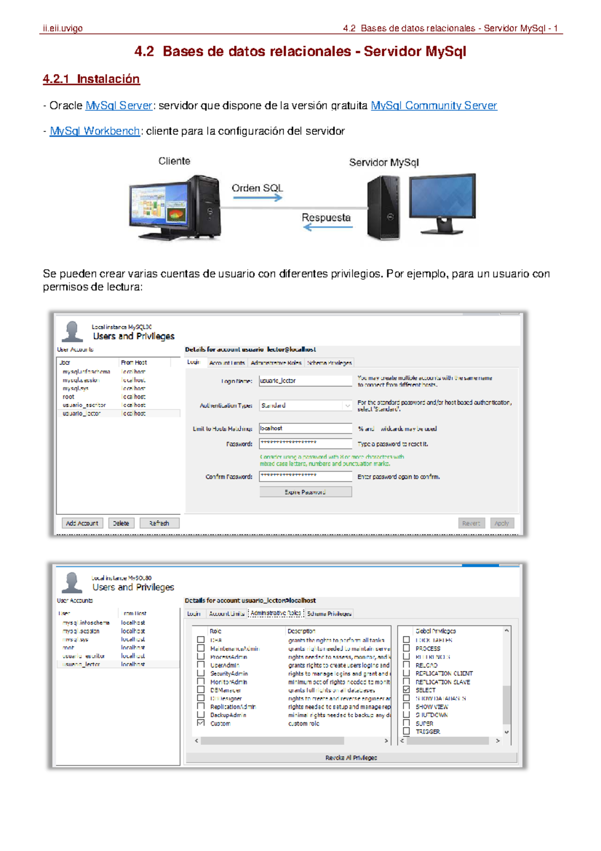 II Servidor Mysql - 4 Bases de datos relacionales - Servidor MySql 4.2 ...