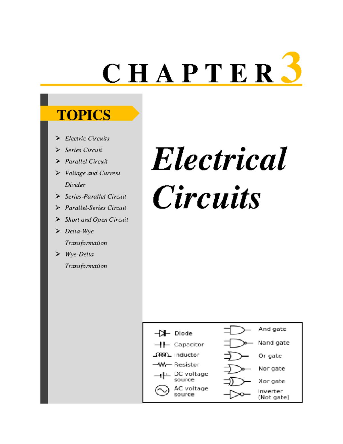 Chapter 3 Electrical Circuits - C H A P T E R 3 Electrical Circuits ...