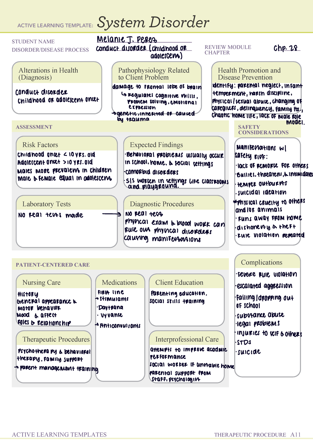 System Disorder Form 2 ATI Template STUDENT NAME DISORDER DISEASE 