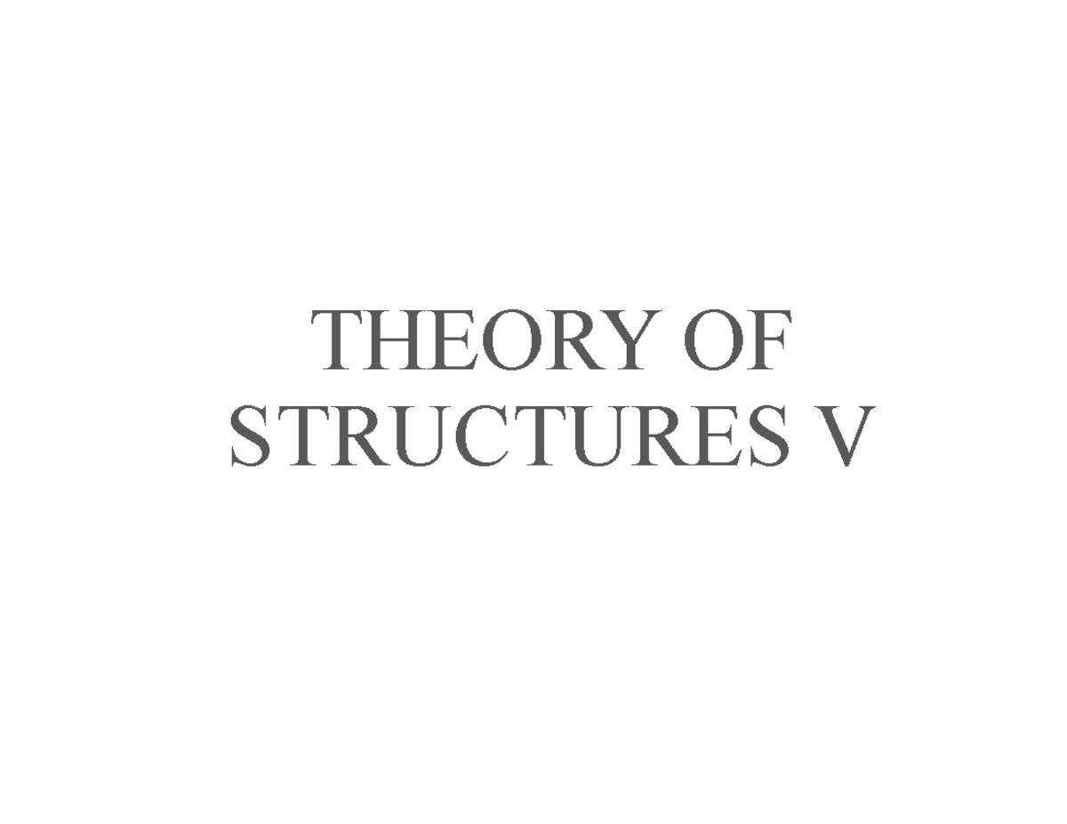 TOS V - Design of concrete structures 1 - THEORY OF STRUCTURES V - Studocu