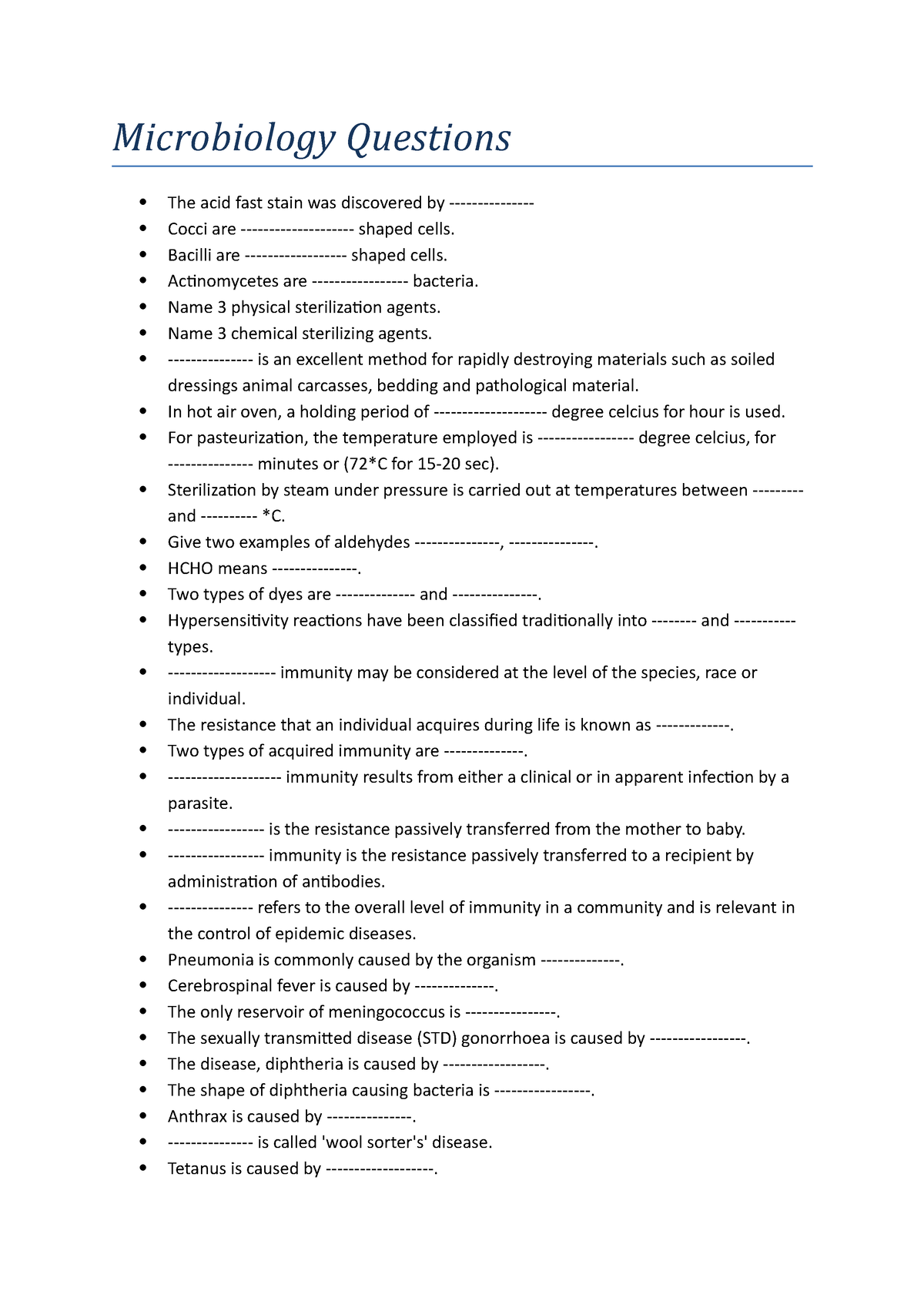 case study questions microbiology