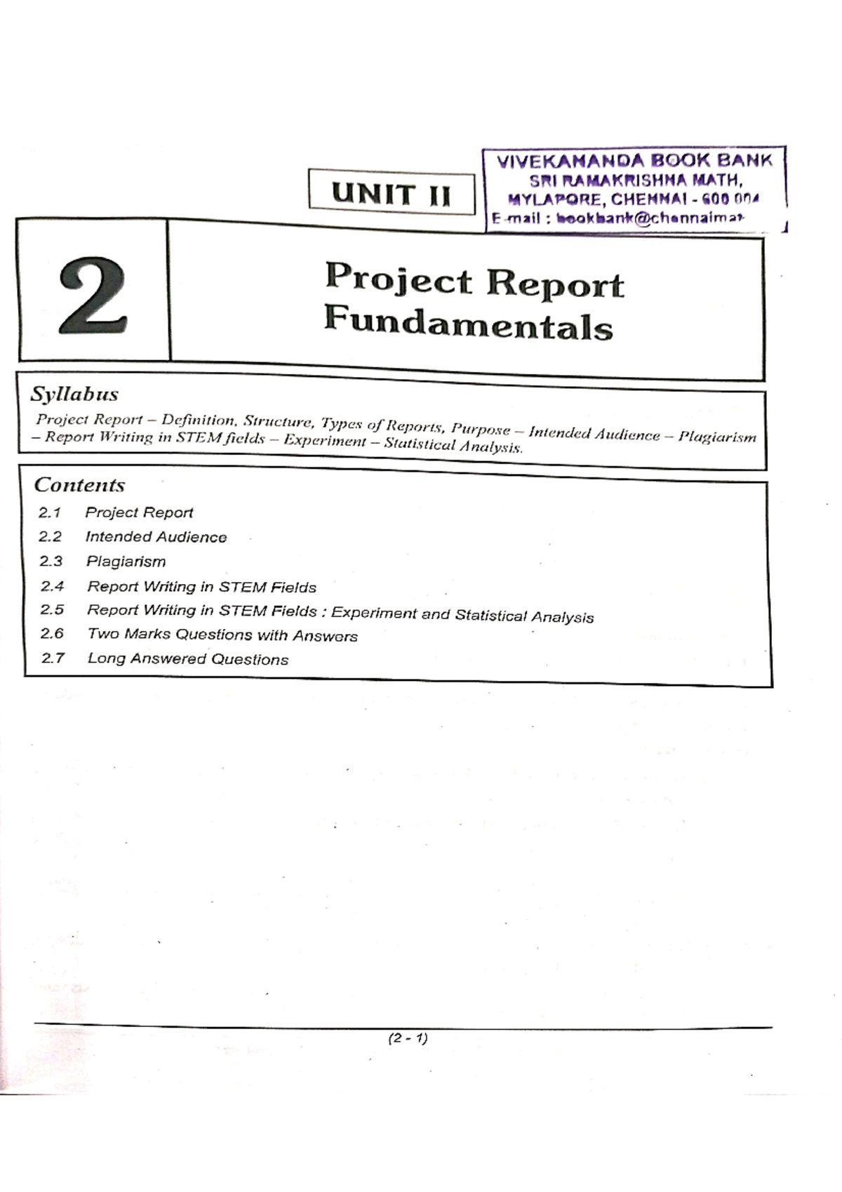 PRW u3 tech - unit 3 - UNIT 3 Structure of the Project Report : (Part 1 ...
