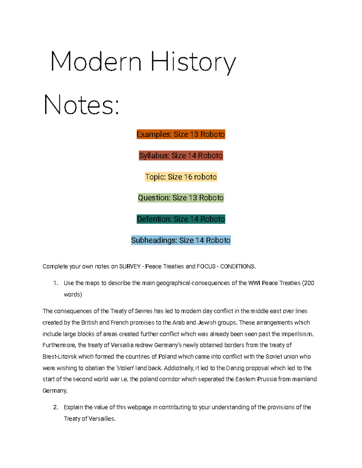 Nazi extended notes - Modern History Notes: Examples: Size 13 Roboto ...