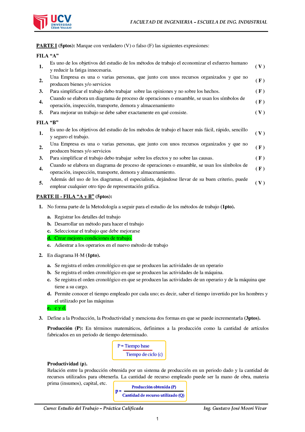 Solucionario Práctica Calificada Ay B Estudio Del Trabajo - FACULTAD DE ...