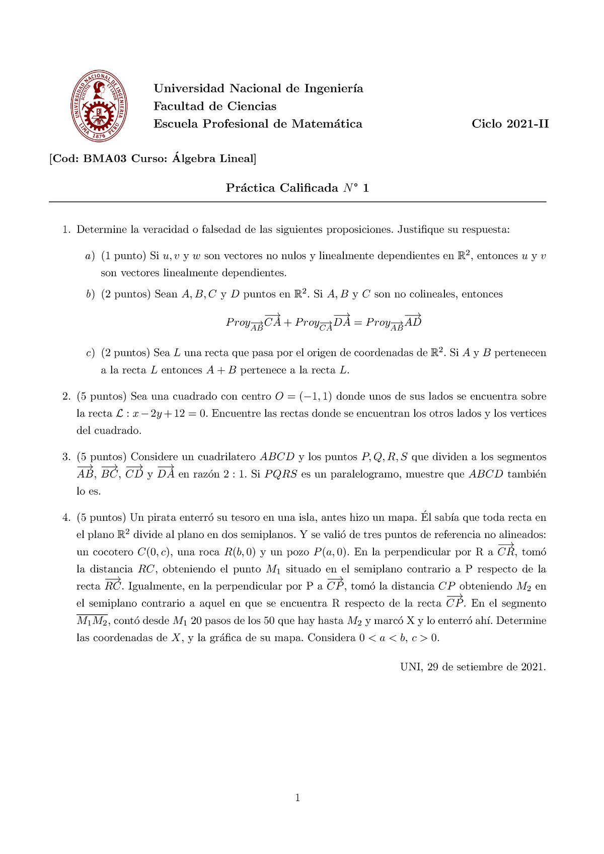 PC1-BMA03-2021 - Pc1 Del Curso - Universidad Nacional De Ingenier ́ıa ...