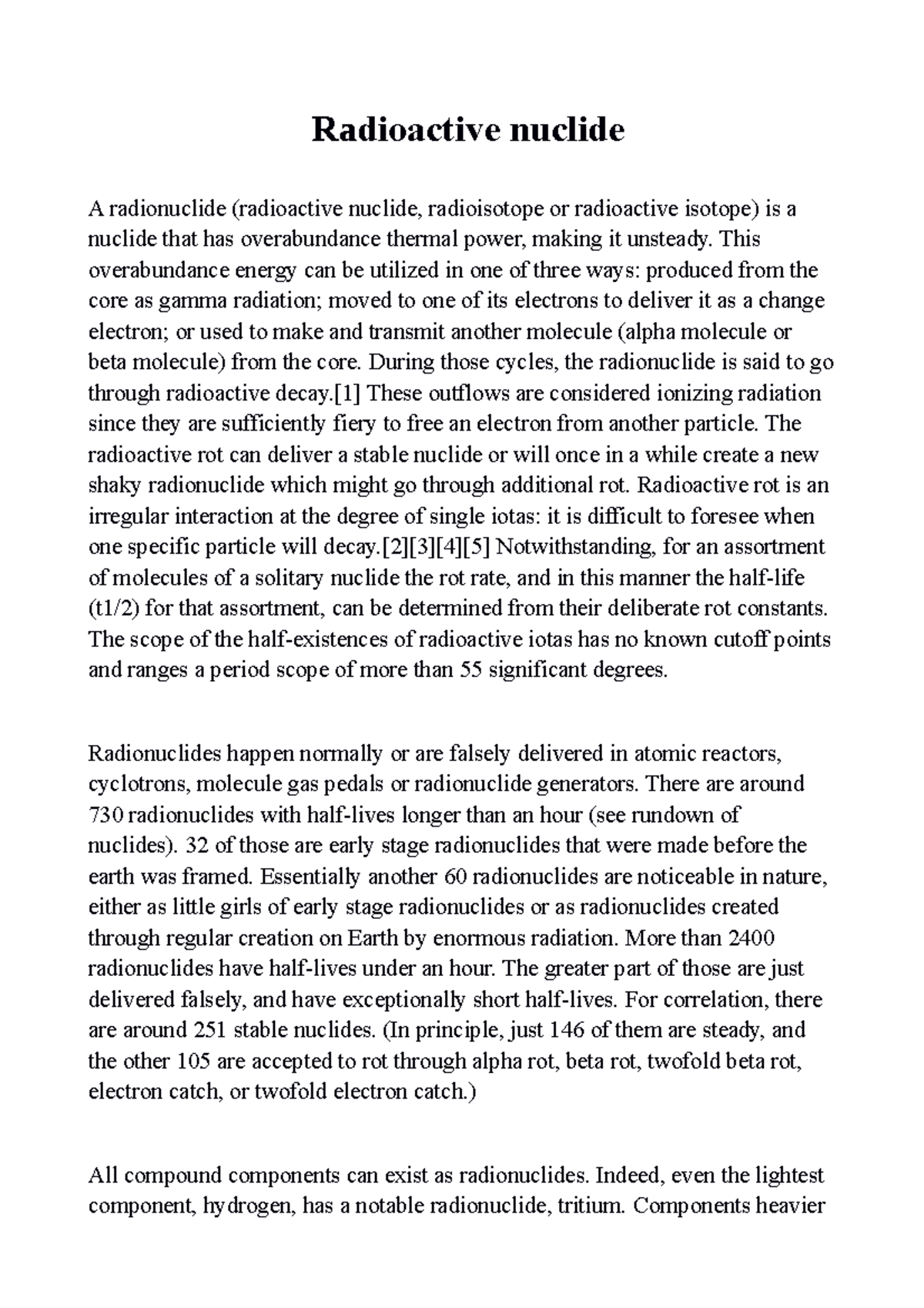 Radioactive nuclide Shana Radioactive nuclide A radionuclide